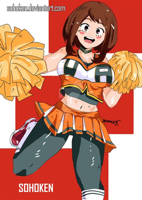 Ochaco Uraraka Cheerleader Censored Version By Sohoken On Deviantart