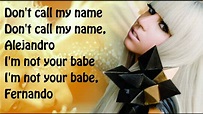 Lady Gaga - Alejandro + lyrics - YouTube