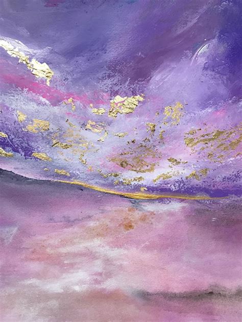 Secret Sky Abstract Landscape Purple Pick Tones Dramatic Sunset