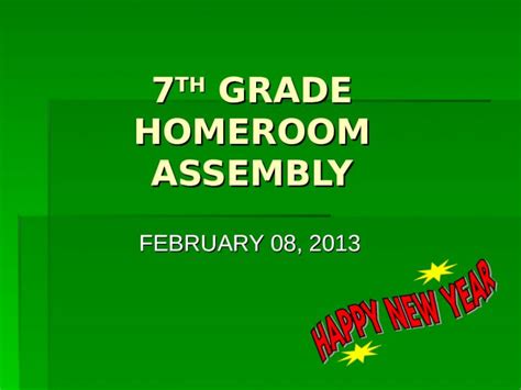 Ppt 7 Th Grade Homeroom Assembly Dokumentips