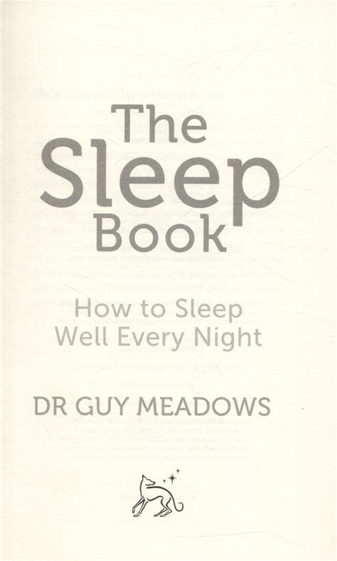 The Sleep Book How To Sleep Well Every Night