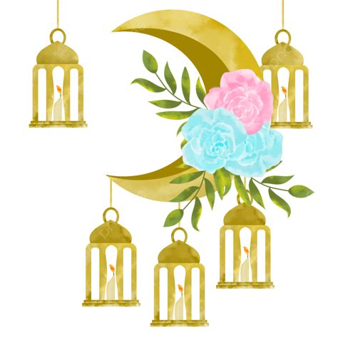 Ramadan Lantern Hd Transparent Elegant Watercolor Ramadan Moon With