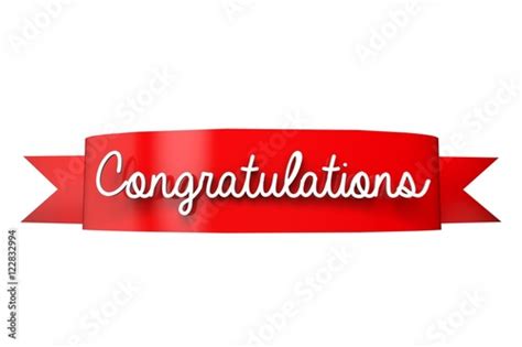Congratulations Red Ribbon Banner Stock Illustration Adobe Stock