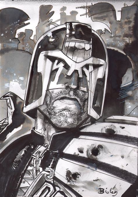Simon Bisley Judge Dredd Illustration In Andy Browns Simon Bisley Commissions All Sold