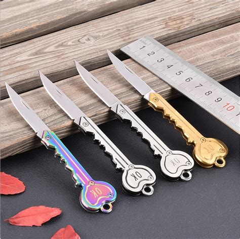 50pcslot Wholesale Stainless Ok Mini Folding Pocket Knife Key Chain