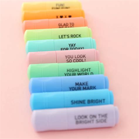 Mini Highlighters 10 Pack Multicolor Pastel Yoobi Cool School