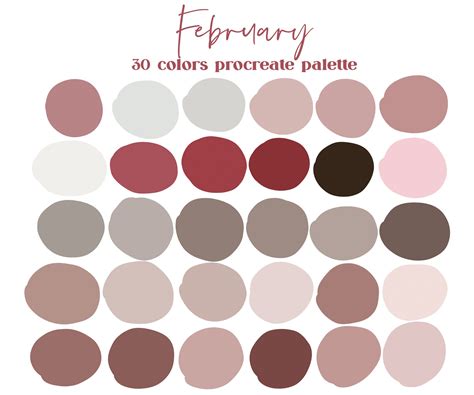February Neutrals Procreate Color Palette Ipad Procreate Swatches Instant Download