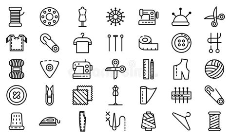 Tailor Icons Stock Vector Illustration Of Object Clothes 16219296