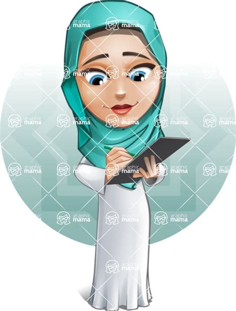 Cute Muslim Girl Cartoon Vector Character Aka Aida The Graceful Shape