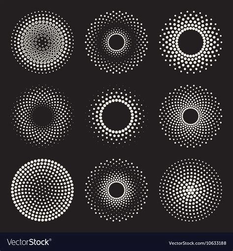 Radial Gradient Halftone Sunburst Circle Vector Image