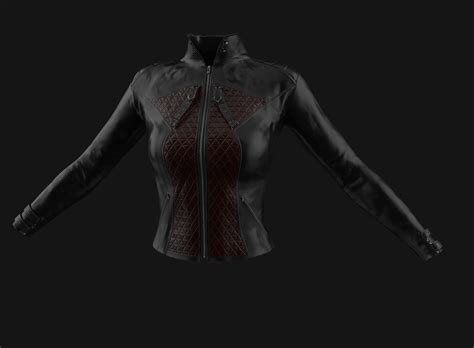 3d Model Leather Jacket For Women Vr Ar Low Poly Cgtrader