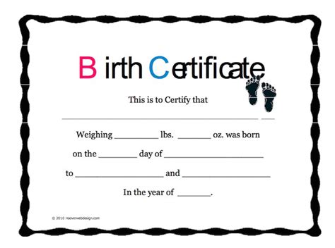 Birth Certificate Templates For Word 11 Templates Example
