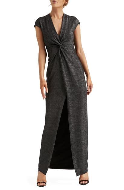 Halston Heritage Metallic Twist Front Jersey Gown Halstonheritage Cloth