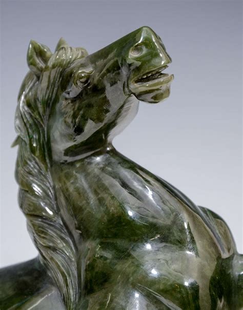 Chinese Spinach Jade Horse Sculpture For Sale At 1stdibs Jade