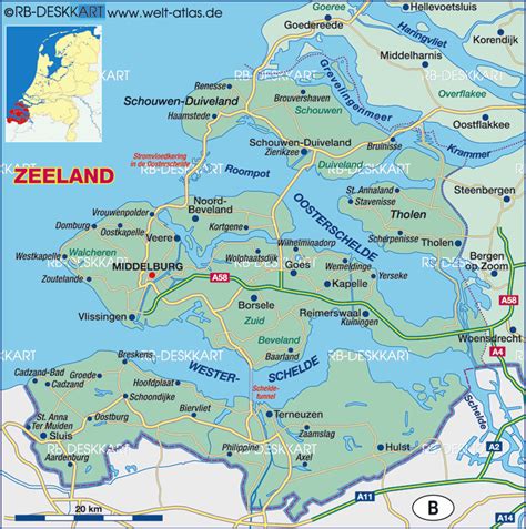 Map Of Zeeland State Section In Netherlands Welt Atlasde