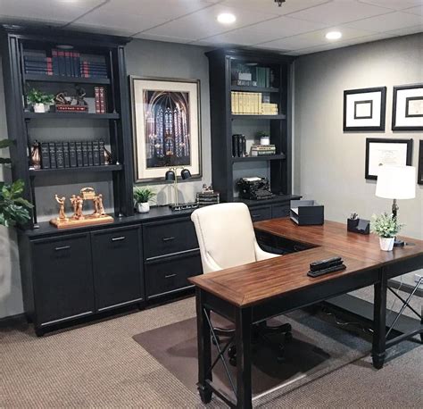 The Hartford Open L Shaped Desk Is A Perfect Fit For This Stylish Home Office Space {photo