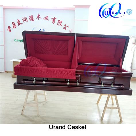 Solid Mahogany High Gloss Red Velvet Interior Wholesale Coffinandcasket