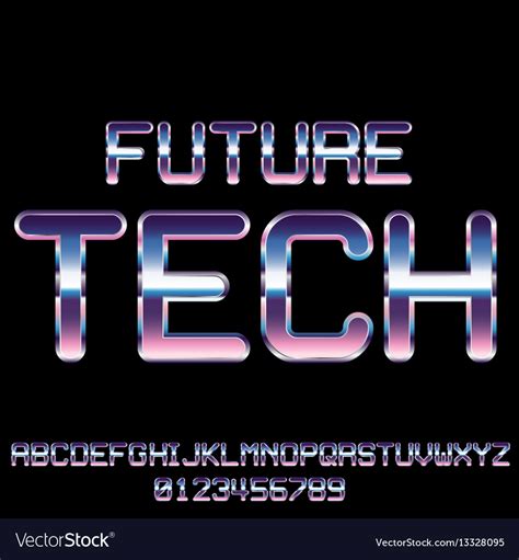 Sci Fi Retro Font Royalty Free Vector Image Vectorstock