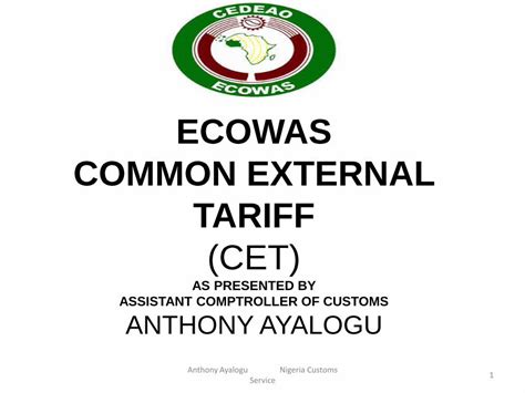 Pdf June 30th 2015 Ecowas Common External Tariff Dokumentips