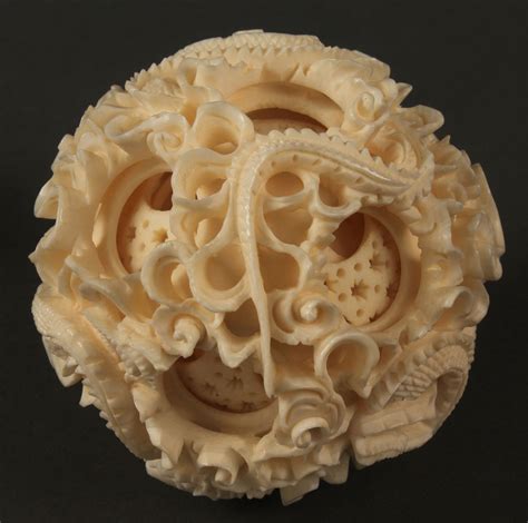 Lot 10 Chinese Carved Ivory Puzzle Ball