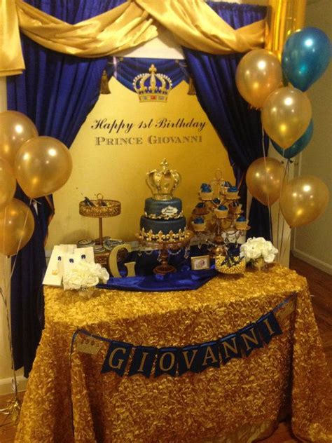 Printable Royal Prince Themed Royal Blue And Gold Crown Backdrop