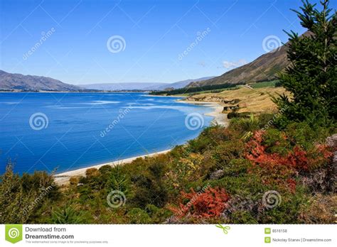 Blue Lake In New Zealand Royalty Free Stock Photos Image