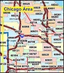 Illinois ZIP Code Map including County Maps