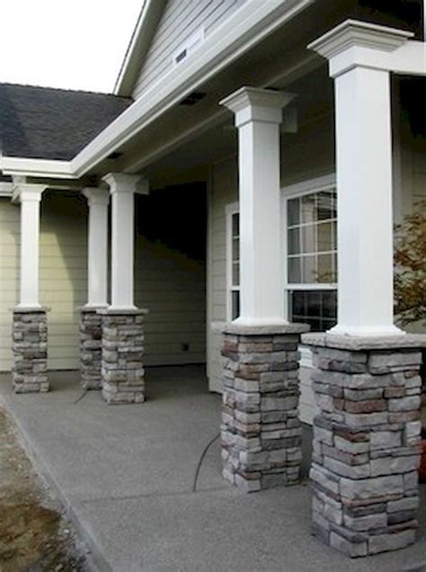 85 Exterior House Porch Ideas With Stone Columns