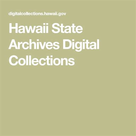 Hawaii State Archives Digital Collections Hawaii Archive Digital