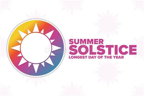 Summer Solstice Longest Day Of The Year Holiday Concept Stock Vector Illustration Of Date