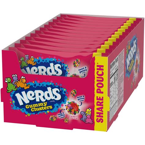 Buy Nerds Gummy Clusters Chewy Candy 3 Ounce Share Pouch Bags 12