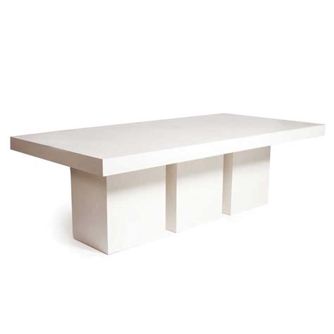 Cyrus Modern Rectangular White Concrete Outdoor Dining Table