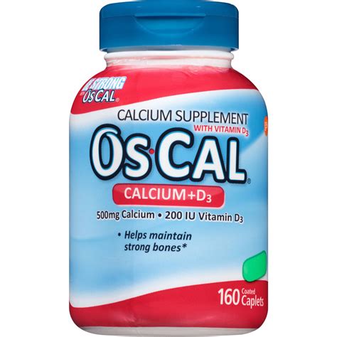 Oscal Calcium Vitamin D3 Caplets 500mg 200 Iu 160 Ct