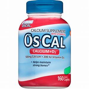Oscal Calcium Vitamin D3 Caplets 500mg 200 Iu 160 Ct Walmart Com