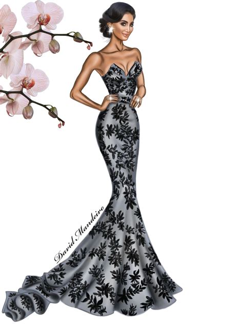 yassighalichi wearing a walter collection beautiful dress ‪ ‎digit… fashion illustration