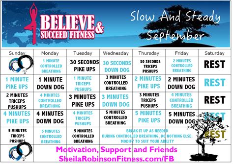 September Fitness Calendar September Fitness Challenge September