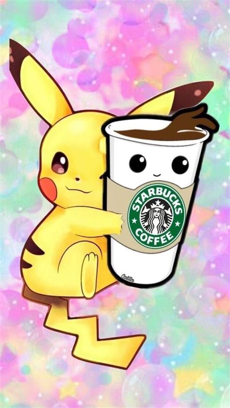 Kawaii pikachu wallpaper from the above 1080x1920 resolutions which is part of the anime wallpapers directory. Pikachu with a Starbucks coffee | Cute pokemon wallpaper ...