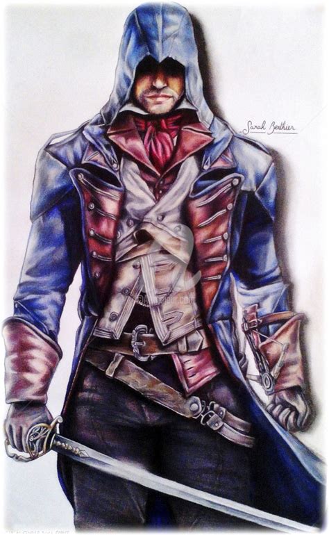 Dessin Au Crayons De Couleur Assassins Creed Arno Dibujo Por Sarah