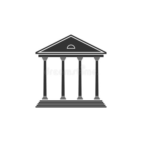 Courthouse Building Icon Isolated Building Bank Or Museum Flat Design