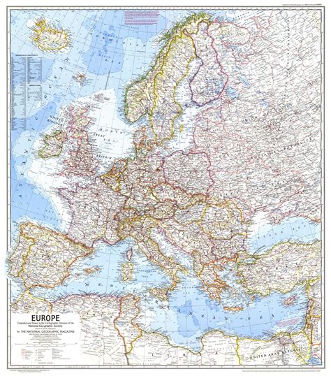 National Geographic Europe Map 1969