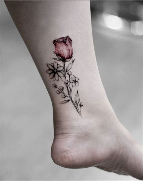 15 Lastest Lower Leg Ink Tattoo Designs With Flower This Spring And