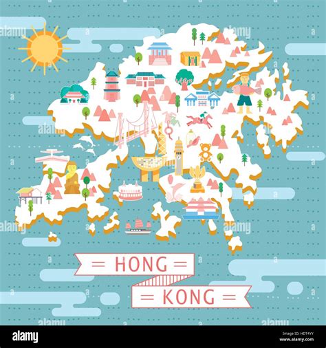 Lovely Hong Kong Map Design In Flat Style Stock Vector Image And Art Alamy
