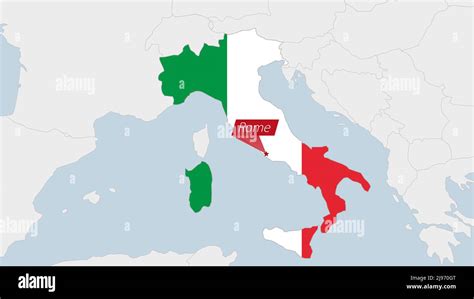 Mappa Italia Evidenziata In Italia I Colori Della Bandiera E Spilla