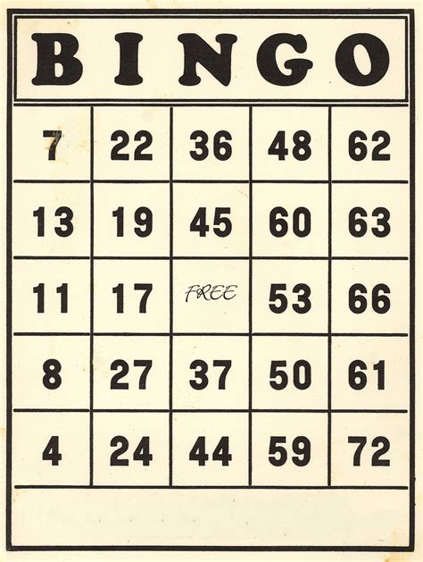 Bingo Game Cards Printable