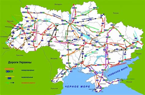Подробная карта украины с отмеченными городами и достопримечательностями страны. Карта автодорог Украины