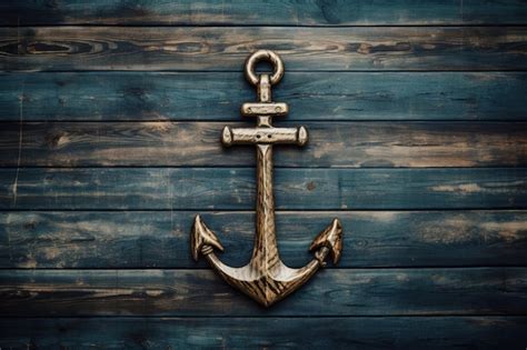 Premium Ai Image Wooden Anchor On A Background