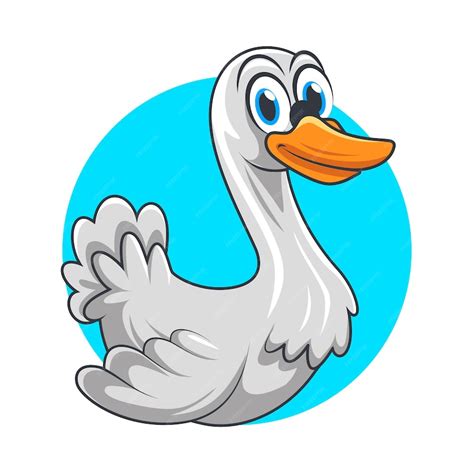 Premium Vector Isolated Cute Swan Cartoon Illustration