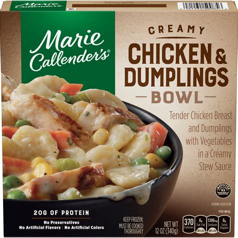 If they're anything like the ones i have already fallen in love. Marie Callender's Creamy Chicken & Dumplings Bowl, Frozen Meals, 12 oz. - Walmart.com - Walmart.com