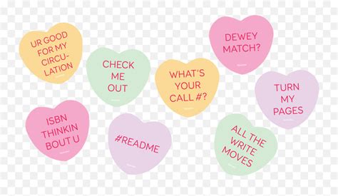 Library Posters Heart Candy Library Themed Conversation Hearts Png