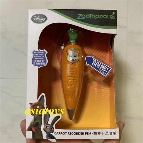 Authentic Zootopia Carrot Recorder Pen Judy Hopps Nick Wilde Disney